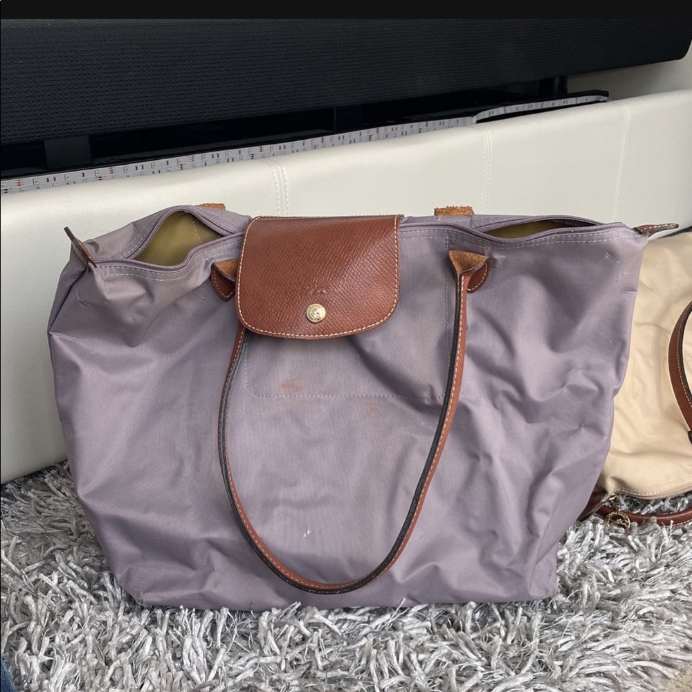 Longchamp purple large le pliage tote